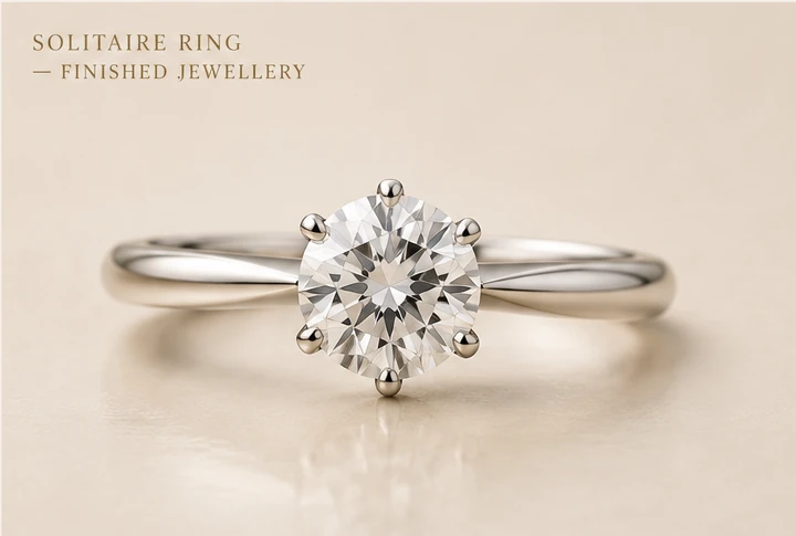Finished solitaire ring