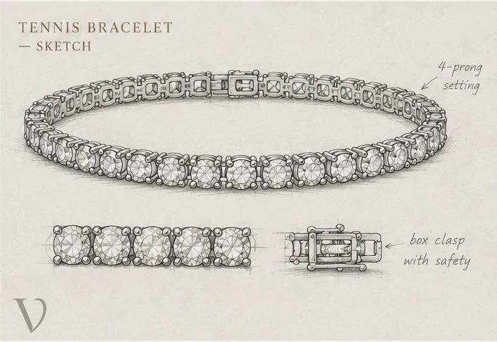 Tennis bracelet sketch