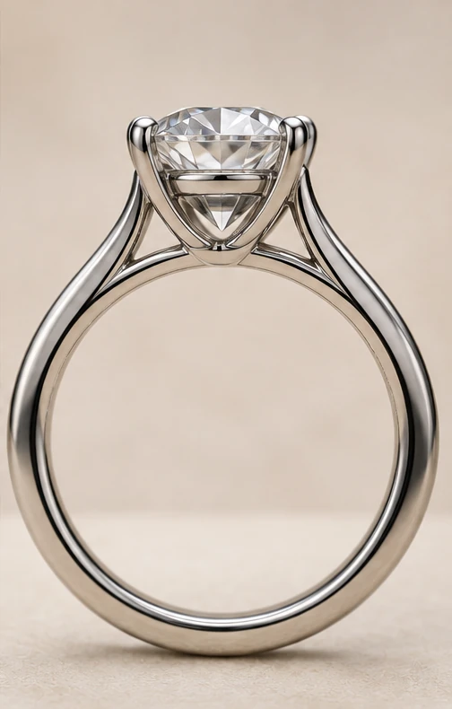 Side profile of solitaire ring